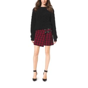 NWT Michael Kors Buckle Embellished Plaid Skirt